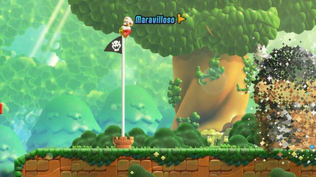 Super Mario Bros. Wonder - Cómo llegar a lo más alto del banderín de meta en El desfile de las Plantas Piraña