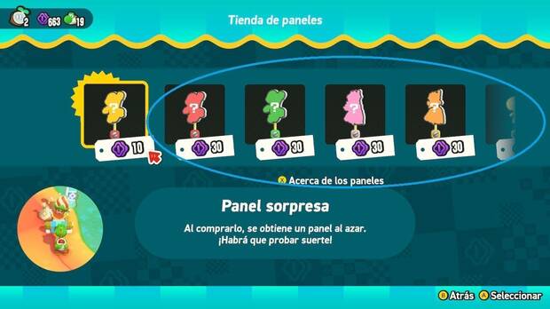 Super Mario Bros. Wonder - Paneles de personajes garantizados en el Mundo Especial