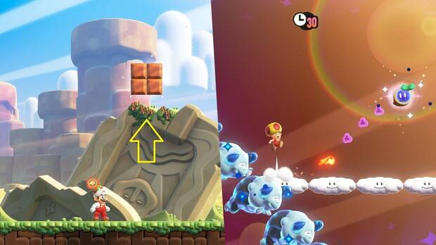 Super Mario Bros. Wonder - Localización de la Semilla maravilla #1 en El imbatible embate del Embistonte