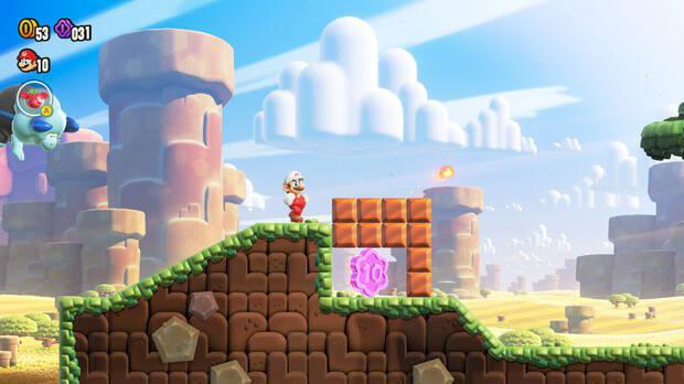 Super Mario Bros. Wonder - Localización de la Moneda púrpura #3 en El imbatible embate del Embistonte