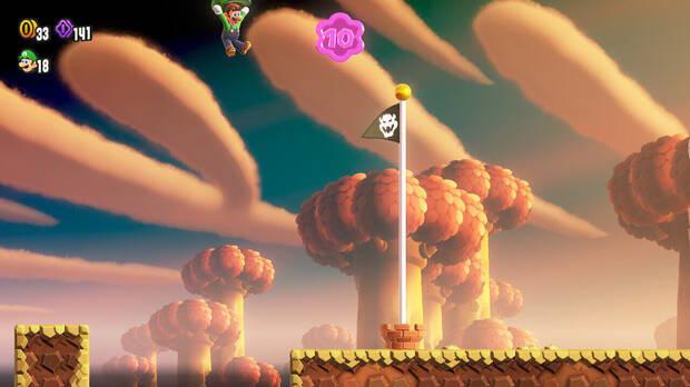 Super Mario Bros. Wonder - Localización de la Moneda púrpura #3 en Reto de insignia Gorra paracaídas 1