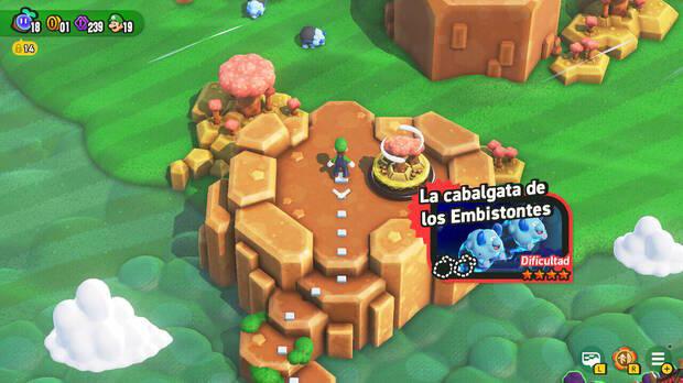 Super Mario Bros. Wonder - Nivel La cabalgata de los Embistontes del Mundo 1 Pradera Tubirroca