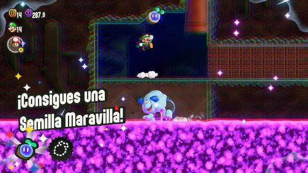 Super Mario Bros. Wonder - Localización de la Semilla maravilla #1 en La cabalgata de los Embistontes