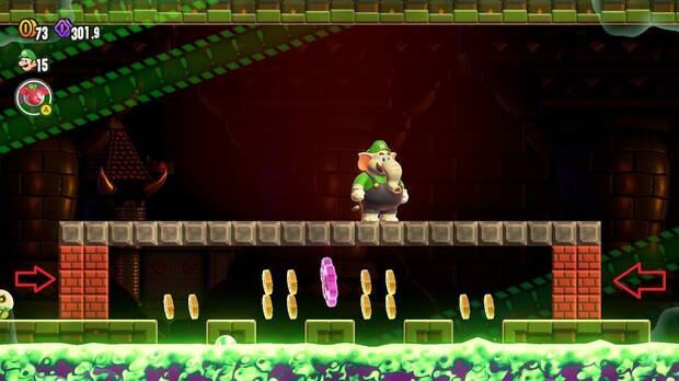 Super Mario Bros. Wonder - Localización de la Moneda púrpura #2 en Palacio de la pradera Tubirroca