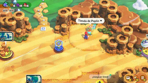 Super Mario Bros. Wonder - Nivel Tienda de Poplin del Mundo 1 Pradera Tubirroca