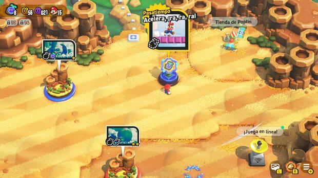 Super Mario Bros. Wonder - Nivel Pasatiempo - Acelera, ¡ra, ra, ra! del Mundo 1 Pradera Tubirroca