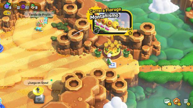 Super Mario Bros. Wonder - Nivel Carrera Floruga - Montañismo del Mundo 1 Pradera Tubirroca