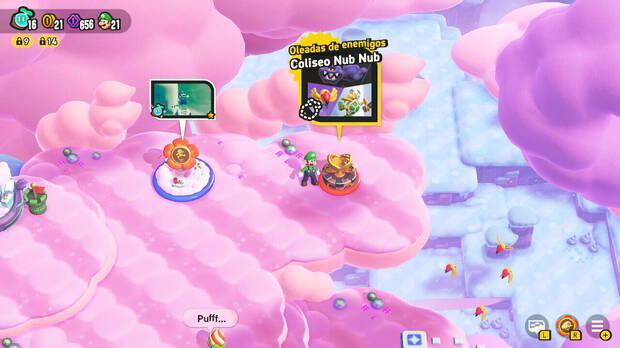 Super Mario Bros. Wonder - Nivel Oleadas de enemigos - Coliseo Nub Nub del Mundo 2 Cordillera Nub Nub