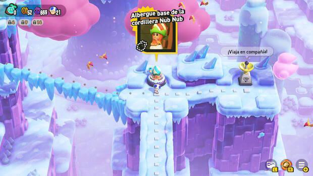 Super Mario Bros. Wonder - Nivel Albergue base de la cordillera Nub Nub del Mundo 2 Cordillera Nub Nub