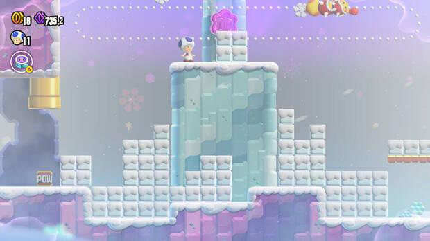 Super Mario Bros. Wonder - Localización de la Moneda púrpura #3 en Los Serpiés de la ruta montañosa