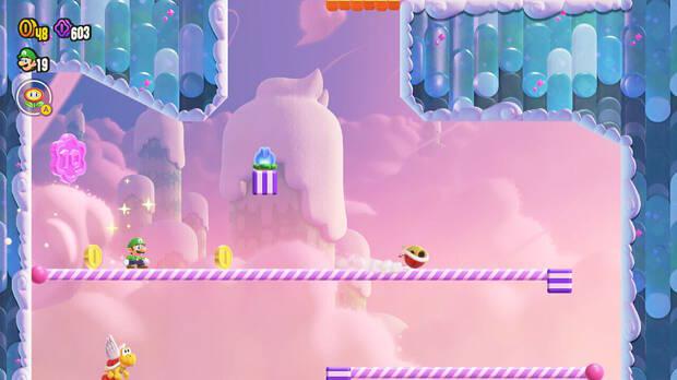 Super Mario Bros. Wonder - Localización de la Moneda púrpura #1 en La expansión de los bloques extensibles