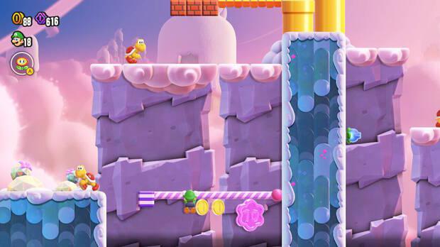 Super Mario Bros. Wonder - Localización de la Moneda púrpura #2 en La expansión de los bloques extensibles
