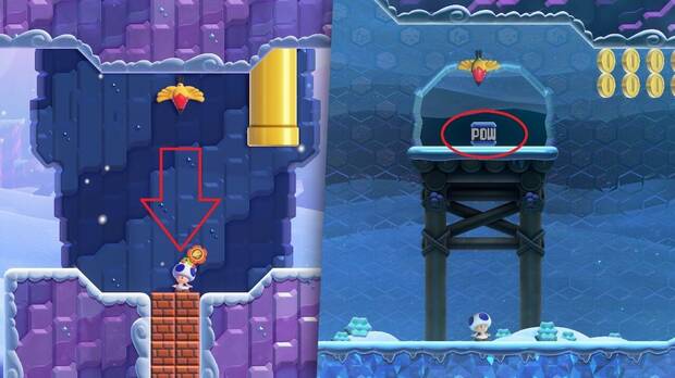 Super Mario Bros. Wonder - Localización de la Moneda púrpura #3 en El vuelo rasante del Tucante