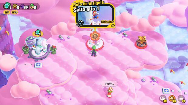 Super Mario Bros. Wonder - Nivel Reto de insignia - Salto alto 1 del Mundo 2 Cordillera Nub Nub