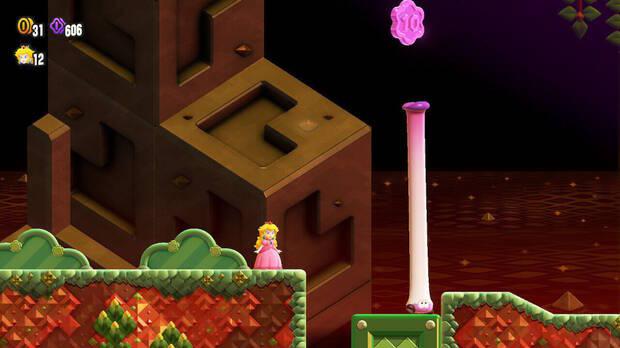 Super Mario Bros. Wonder - Localización de la Moneda púrpura #1 en Reto de insignia secreto - Gran salto agachado 1