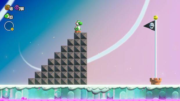Super Mario Bros. Wonder - Cómo llegar a lo más alto del banderín de meta en Especial Nub Nub: Cielo rítmico