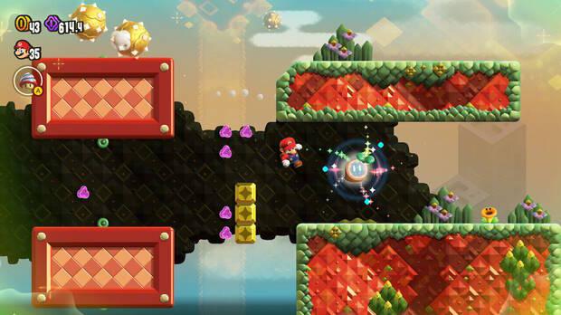 Super Mario Bros. Wonder - Localización de la Semilla maravilla #1 en Especial Cascadas: ¡Avalancha!