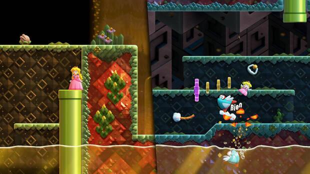 Super Mario Bros. Wonder - Localización de la Moneda púrpura #2 en Prueba de Atungos: En el punto de mira