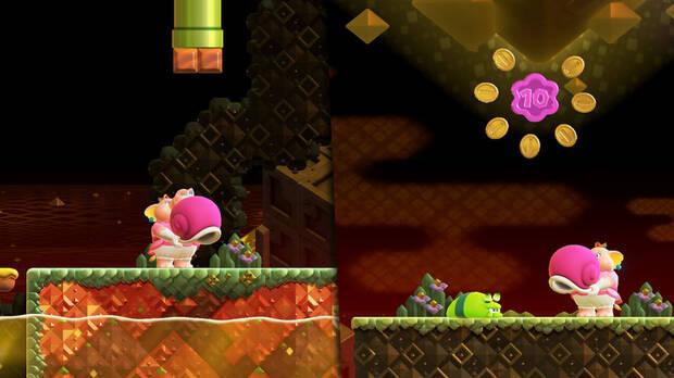 Super Mario Bros. Wonder - Localización de la Moneda púrpura #3 en Prueba de Atungos: En el punto de mira