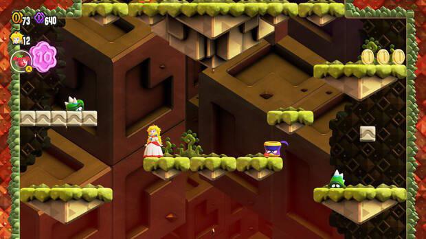 Super Mario Bros. Wonder - Localización de la Moneda púrpura #1 en Prueba intermedia: Persecución vertical