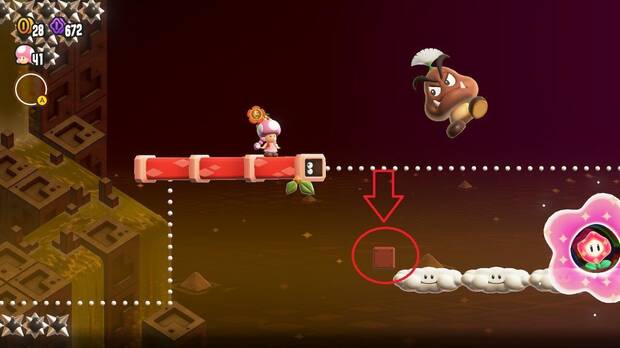 Super Mario Bros. Wonder - Localización de la Semilla maravilla #1 en Prueba espinosa: Lanzasaltamantas