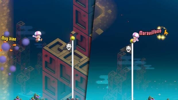 Super Mario Bros. Wonder - Cómo llegar a lo más alto del banderín de meta en Gran prueba final: Frenesí acelerado