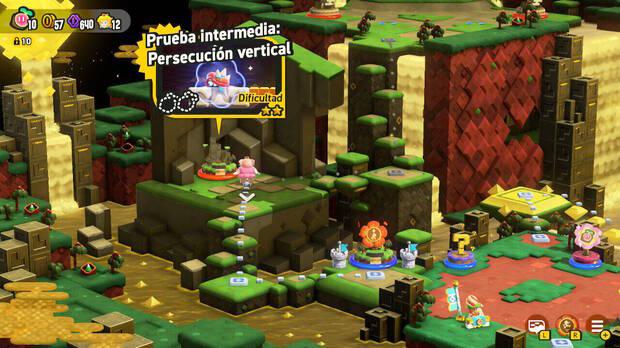 Super Mario Bros. Wonder - Nivel Prueba intermedia: Persecución vertical del Mundo 3 Cascadas Doradas