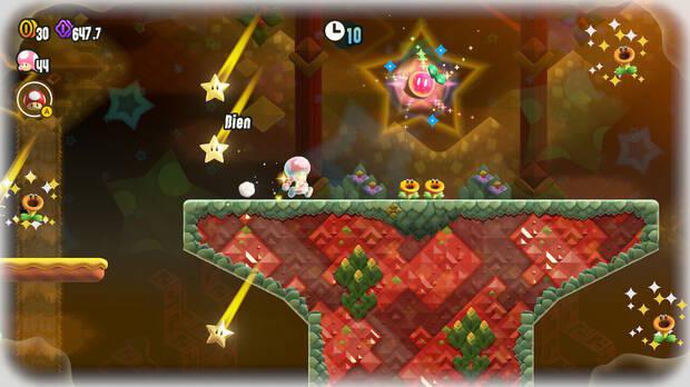 Super Mario Bros. Wonder - Localización de la Semilla maravilla #1 en Prueba de Anisiris: En el cielo estrellado