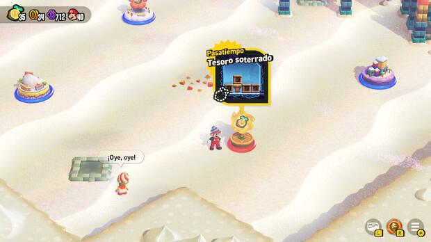 Super Mario Bros. Wonder - Nivel Pasatiempo - Tesoro soterrado del Mundo 4 Desierto Tostisol