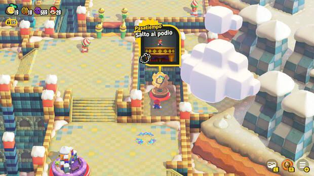 Super Mario Bros. Wonder - Nivel Pasatiempo - Salto al podio del Mundo 4 Desierto Tostisol