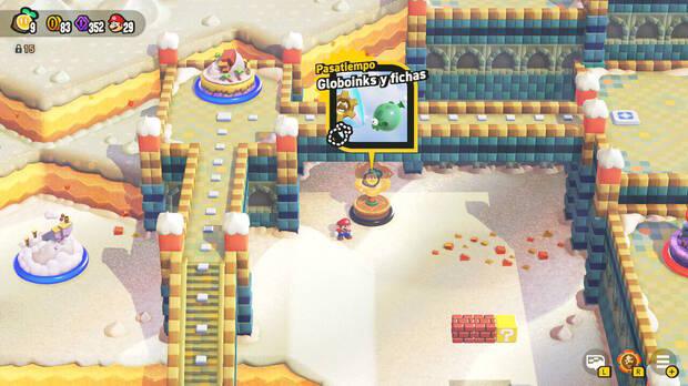 Super Mario Bros. Wonder - Nivel Pasatiempo - Globoinks y fichas del Mundo 4 Desierto Tostisol