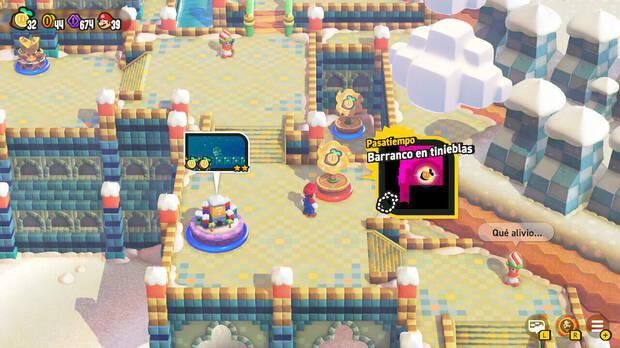 Super Mario Bros. Wonder - Nivel Pasatiempo - Barranco en tinieblas del Mundo 4 Desierto Tostisol