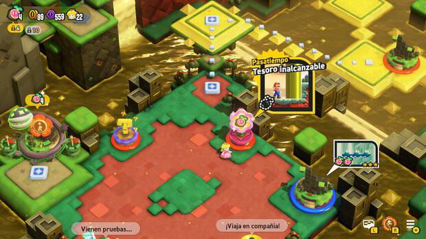 Super Mario Bros. Wonder - Nivel Pasatiempo - Tesoro inalcanzable del Mundo 3 Cascadas Doradas