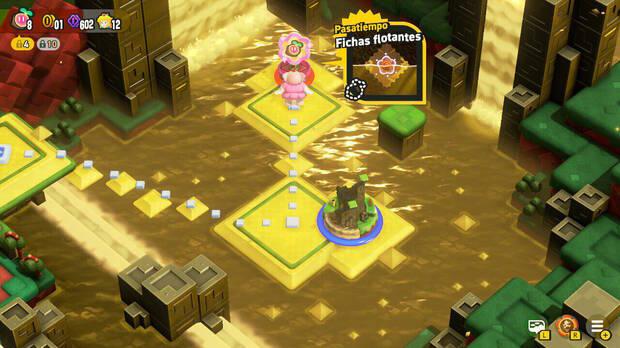 Super Mario Bros. Wonder - Nivel Pasatiempo - Fichas flotantes del Mundo 3 Cascadas Doradas