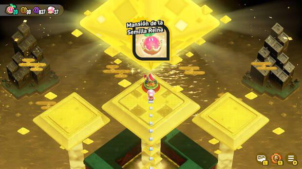 Super Mario Bros. Wonder - Nivel Mansión de la Semilla Reina del Mundo 3 Cascadas Doradas