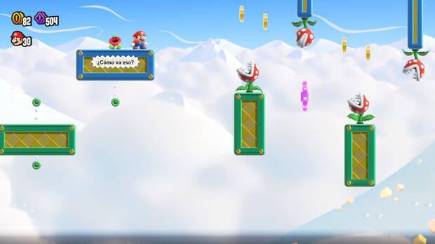 Super Mario Bros. Wonder - Localización de la Moneda púrpura #2 en Reto de insignia - Gorra paracaídas 2