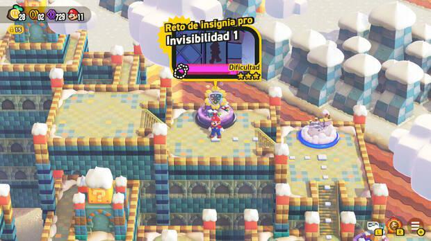 Super Mario Bros. Wonder - Nivel Reto de insignia pro - Invisibilidad 1 del Mundo 4 Desierto Tostisol