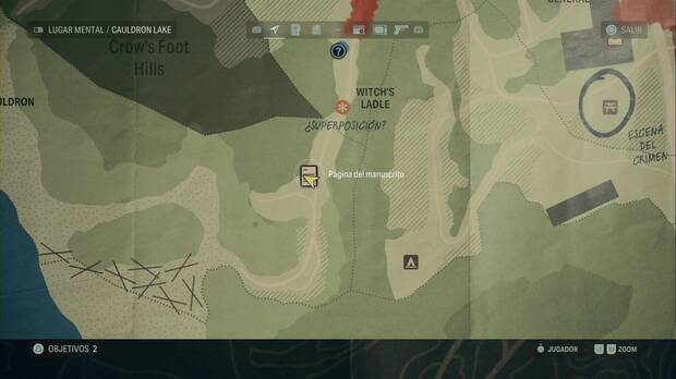 Alan Wake 2 - Ubicación de la página del manuscrito Nightingale en el lugar oscuro