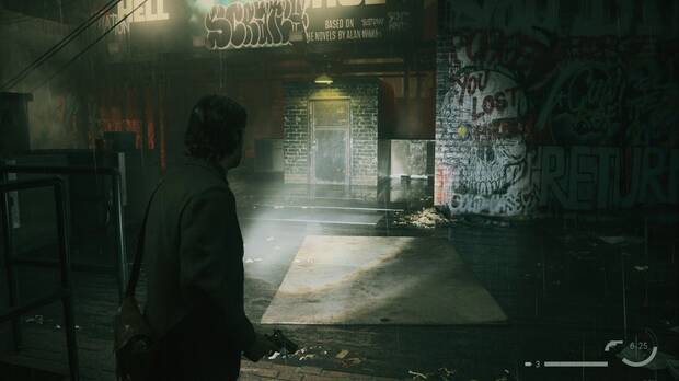 Alan Wake 2 - Palabras de poder en Casey: escaleras a la palabra de poder de los tejados