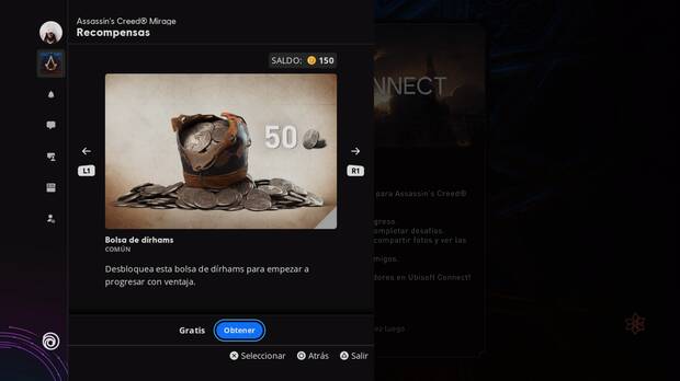 Assassin's Creed Mirage - Bolsa de dírhams gratis en Ubisoft Connect