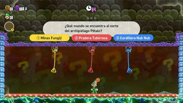Super Mario Bros. Wonder - Localización de la Semilla maravilla #1 en La ciénaga tóxica de las Colguianas