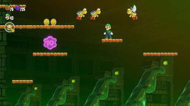 Super Mario Bros. Wonder - Localización de la Moneda púrpura #2 en Excavación final: Ruinas ponzoñosas
