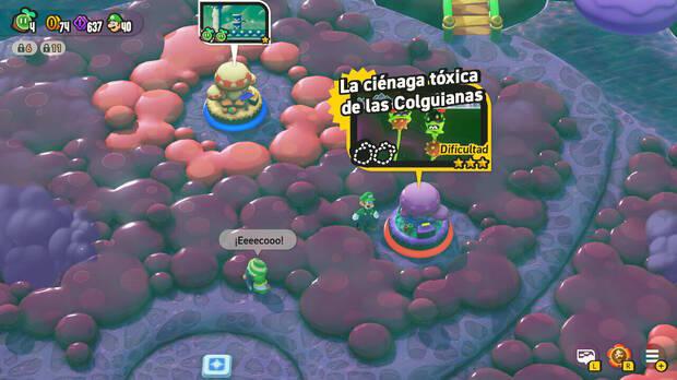 Super Mario Bros. Wonder - Nivel La ciénaga tóxica de las Colguianas del Mundo 5 Minas Fungijí