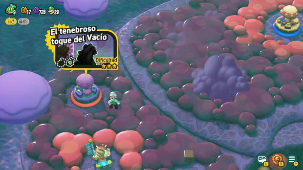 Super Mario Bros. Wonder - Nivel El tenebroso toque del Vacío del Mundo 5 Minas Fungijí