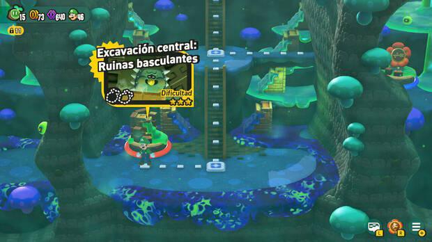 Super Mario Bros. Wonder - Nivel Excavación central: Ruinas basculantes del Mundo 5 Minas Fungijí