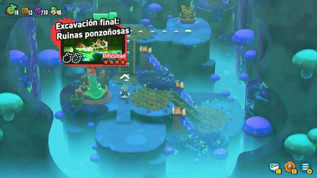 Super Mario Bros. Wonder - Nivel Excavación final: Ruinas ponzoñosas del Mundo 5 Minas Fungijí