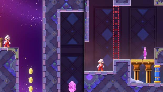 Super Mario Bros. Wonder - Localización de la Moneda púrpura #3 en Laberinto bicolor