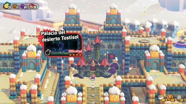 Super Mario Bros. Wonder - Nivel Palacio del desierto Tostisol del Mundo 4 Desierto Tostisol
