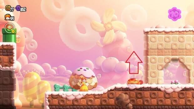 Super Mario Bros. Wonder - Localización de la Moneda púrpura #1 en Bufé libre para los Digaahs