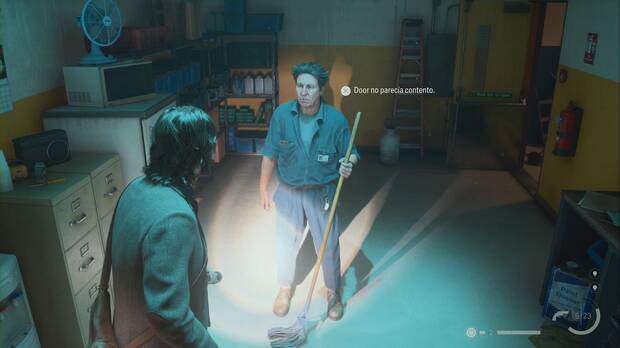 Alan Wake 2 - Máscaras: Ahti en la sala del conserje